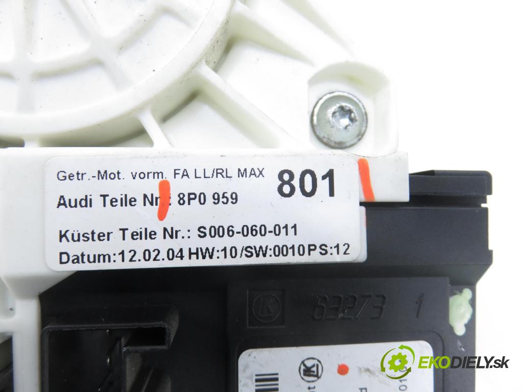 AUDI A3 (8P1) HB 2003 77,00 1.9 TDI PD 105 - BKC 1896,00 mechanismus oken 3D 8P0959801 ; 8P0959801