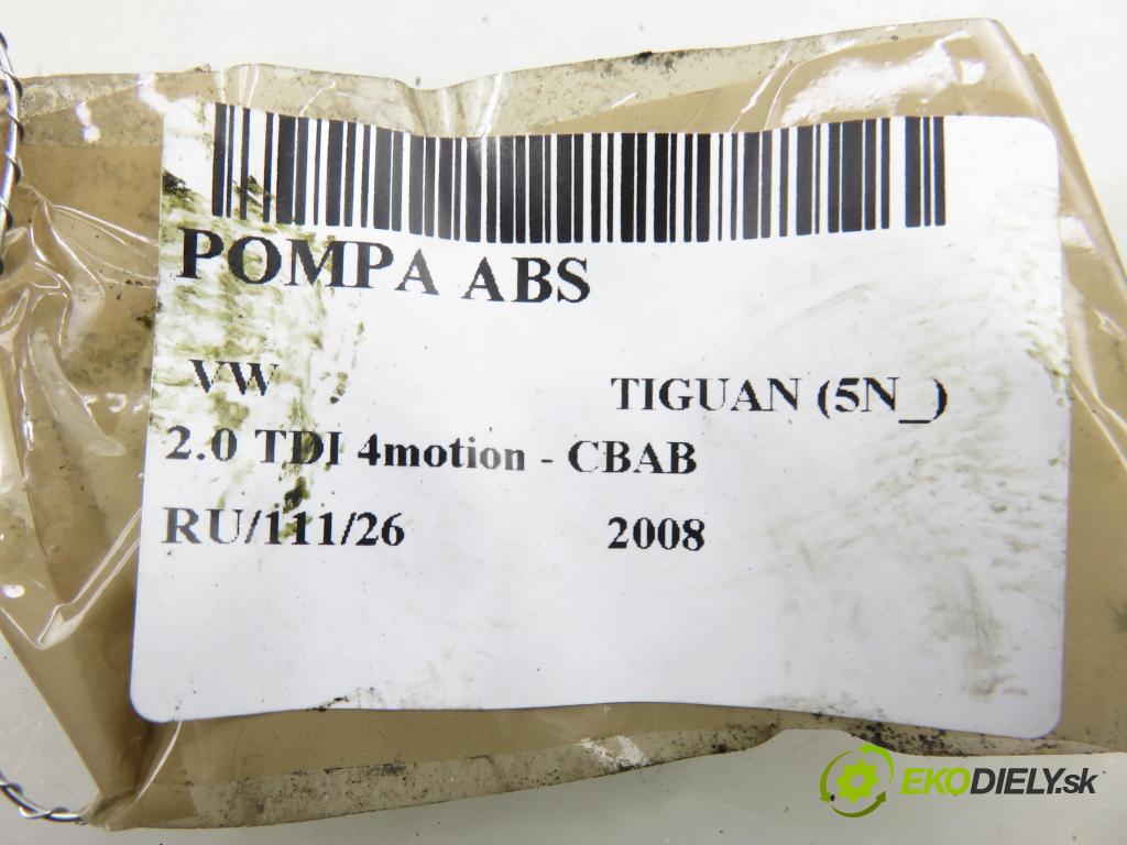 VW TIGUAN (5N_) SUV 2008 103,00 2.0 TDI 4motion - CBAB 1968,00 Pumpa ABS 5N0614517L (Pumpa ABS)
