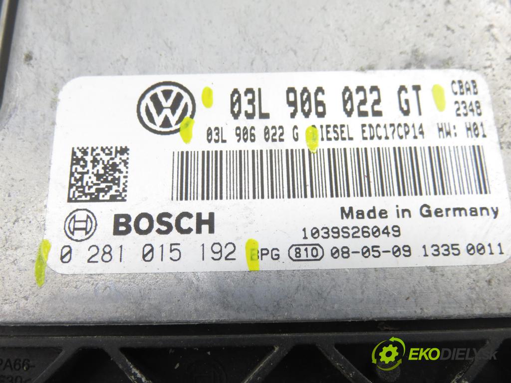 VW TIGUAN (5N_) SUV 2008 103,00 2.0 TDI 4motion - CBAB 1968,00 Riadiaca jednotka Motor 03L906022GT ; 03L906022G ; 0281015192