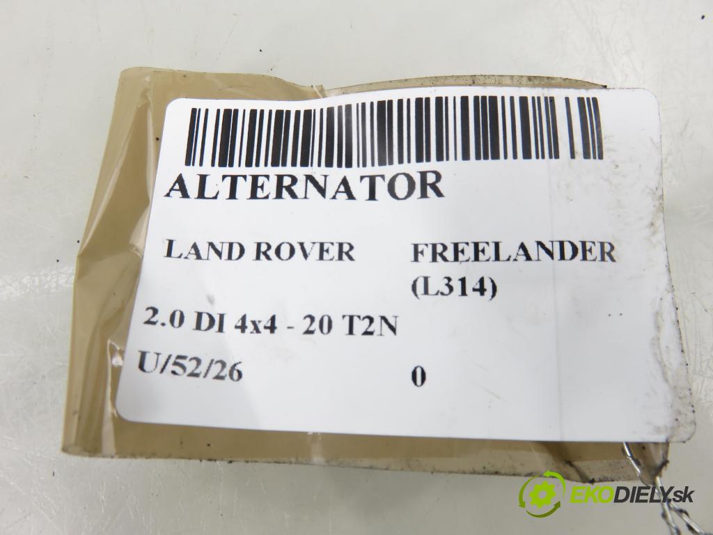 LAND ROVER FREELANDER (L314) SUV 1999 72,00 2.0 DI 4x4 - 20 T2N 1994,00 Alternátor 002132630 (Alternátor)