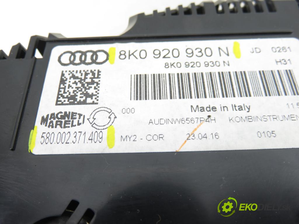 AUDI A4 Avant (8K5, B8) KOMBI 2010 105,00 2.0 TDI - CAGA 1968,00 Prístrojovka elektrický 8K0920930N ; 580002371409