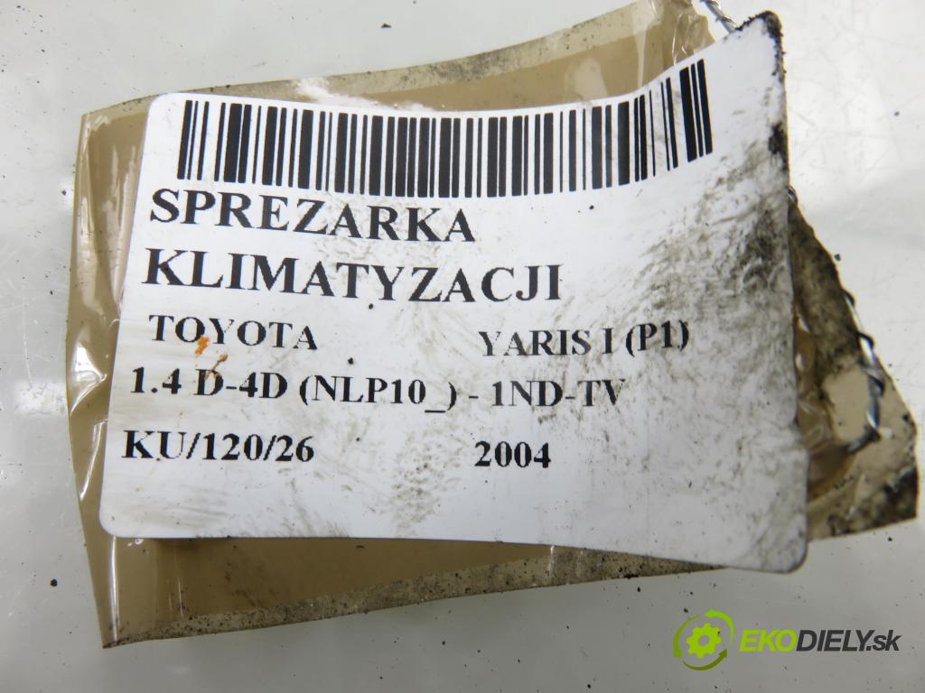 TOYOTA YARIS (_P1_) HB 2004 55,00 1.4 D-4D (NLP10_) - 1ND-TV 1364,00 KOMPRESOR: klimatizace 4472607360 (Kompresor klimatizace)