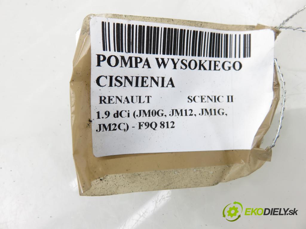 RENAULT SCENIC II (JM0/1_) MINIVAN 2003 88,00 1.9 dCi 120 - F9Q 812 1870,00 Pumpa vysokého tlaku 8200108225