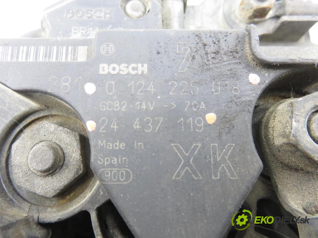 OPEL CORSA C (X01) HB 2002 43,00 1.0 12V 58 - Z 10 XE 973,00 Alternátor 0124225018 ; 24437119 (Alternátor)