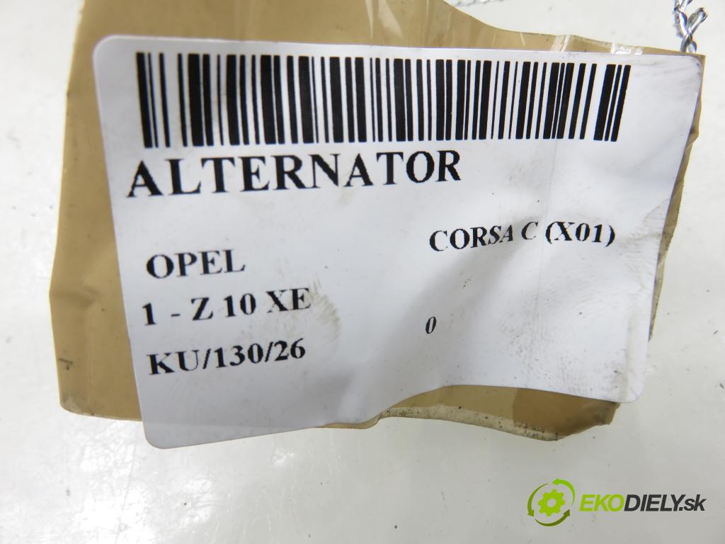 OPEL CORSA C (X01) HB 2002 43,00 1.0 12V 58 - Z 10 XE 973,00 Alternátor 0124225018 ; 24437119 (Alternátor)