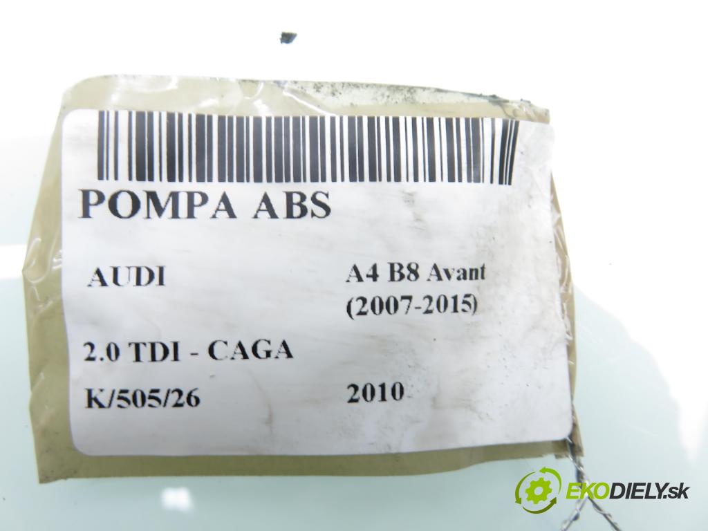 AUDI A4 Avant (8K5, B8) KOMBI 2010 105,00 2.0 TDI - CAGA 1968,00 Pumpa ABS 0265951539 ; 8K0614517ED ; 0265236348 (Pumpa ABS)