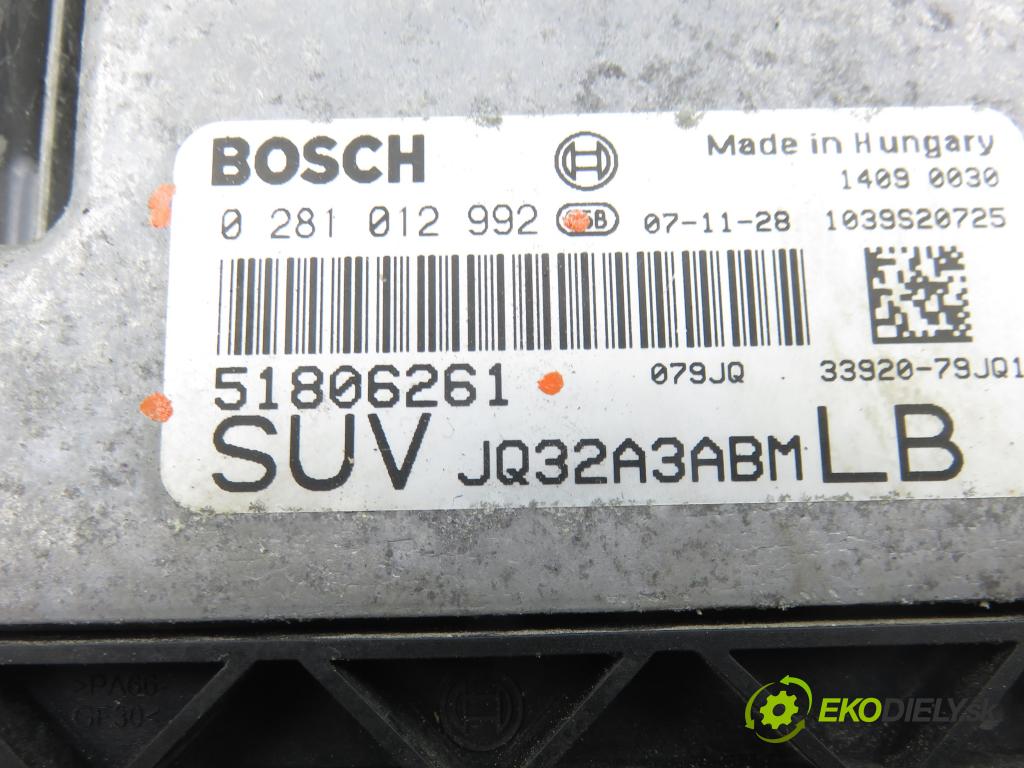 FIAT SEDICI (189_) CROSSOVER 2008 88,00 1.9 D Multijet 120 4x4 - D19AA 1910,00 Riadiaca jednotka Motor 0281012992 ; 51806261