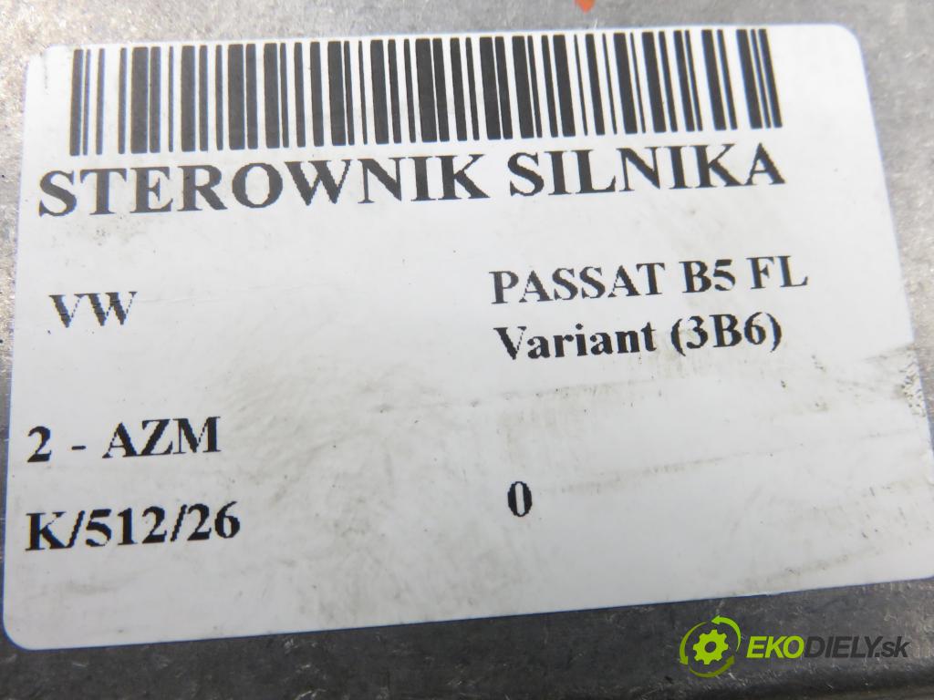 VW PASSAT B5.5 Variant (3B6) KOMBI 2001 85,00 2 - AZM 1984,00 Riadiaca jednotka Motor 06B906033G ; 5WP40043