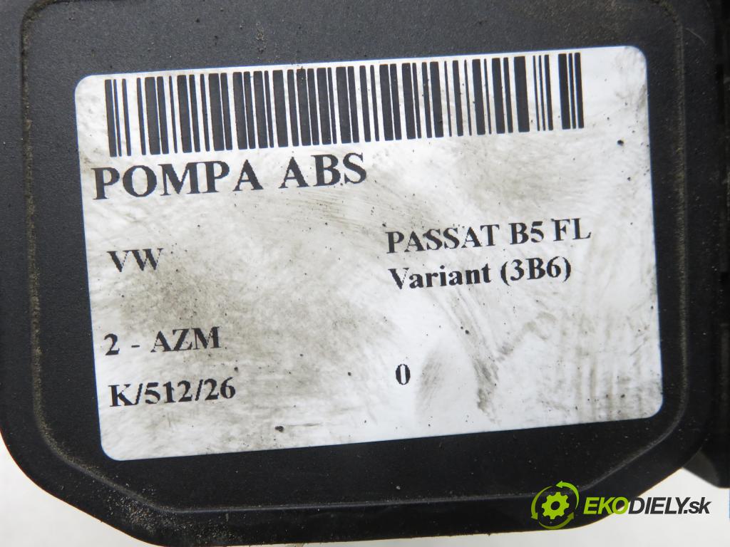 VW PASSAT B5.5 Variant (3B6) KOMBI 2001 85,00 2 - AZM 1984,00 Pumpa ABS 0265202401 (Pumpa ABS)