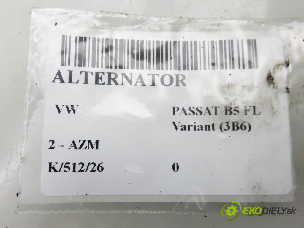 VW PASSAT B5.5 Variant (3B6) KOMBI 2001 85,00 2 - AZM 1984,00 Alternátor 06B903016D (Alternátor)