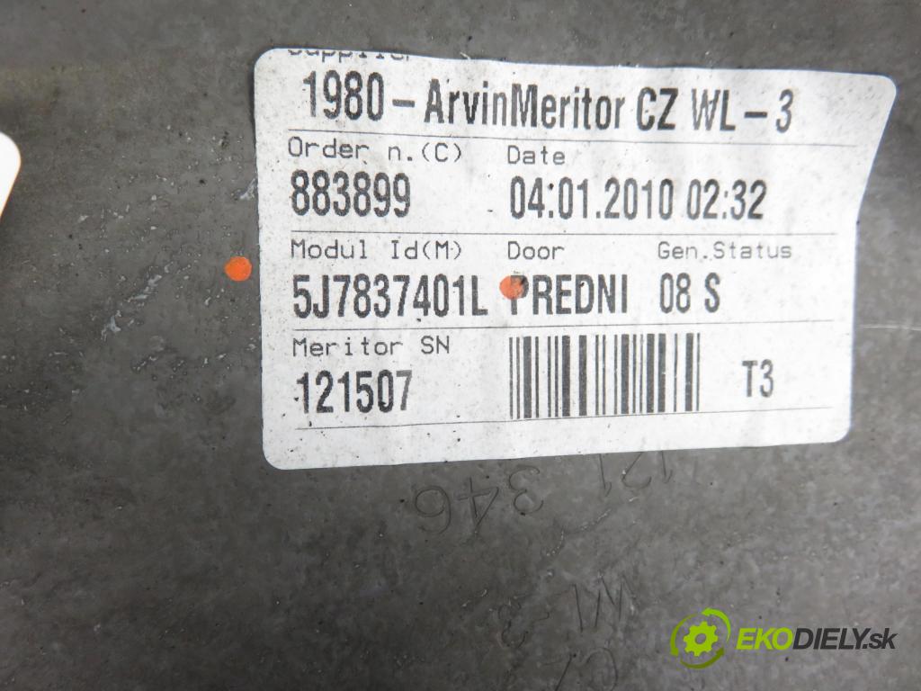 SKODA ROOMSTER (5J) HB 2010 51,00 1.4 TDI - BNM 1422,00 Mechanizmus okien 5J7837401L ; 6Q2959802H