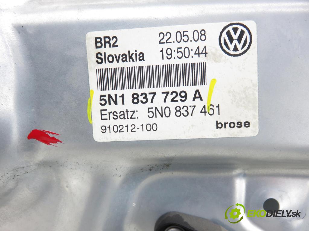 VW TIGUAN (5N_) SUV 2008 103,00 2.0 TDI 4motion - CBAB 1968,00 Mechanizmus okien 5N1837729A ; 5N0959701A ; 1K0959793K