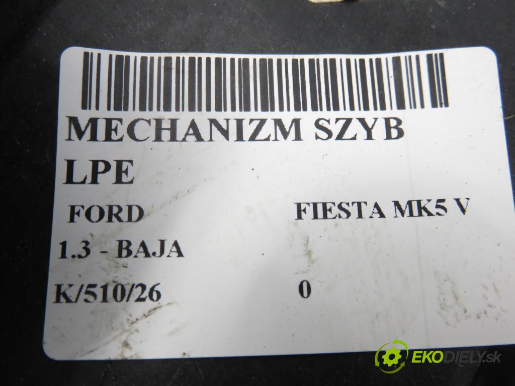 FORD FIESTA V (JH_, JD_) HB 2002 44,00 1.3 - BAJA 1299,00 Mechanizmus okien 2S61A045H17A