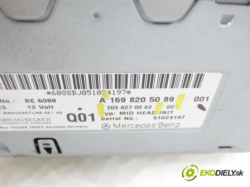 MERCEDES-BENZ KLASA A (W169) HB 2005 80,00 2.0 CDI 109 - OM 640.940 1991,00 RADIO CD 1698205089 ; 2038270062