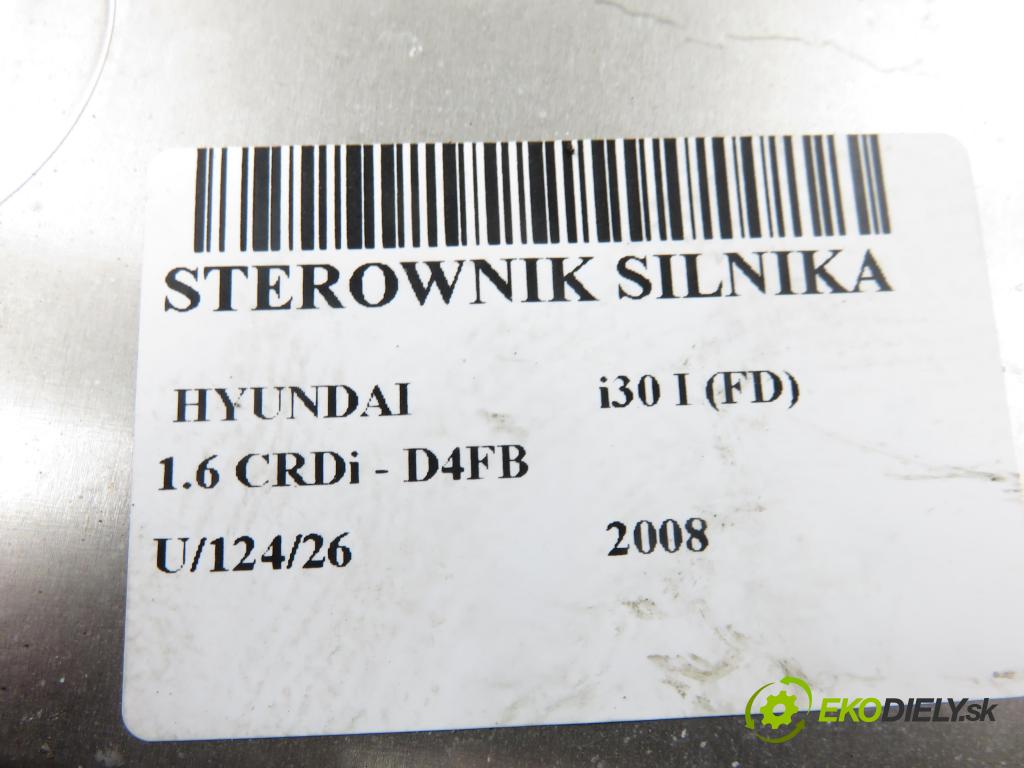 HYUNDAI i30 (FD) HB 2008 85,00 1.6 CRDi - D4FB 1582,00 Riadiaca jednotka Motor 391062A710 ; 0281014291