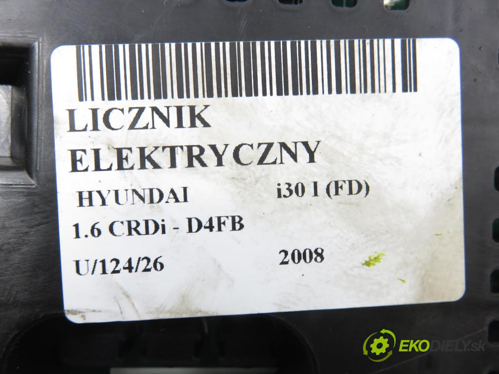 HYUNDAI i30 (FD) HB 2008 85,00 1.6 CRDi - D4FB 1582,00 Prístrojovka elektrický 940032L520
