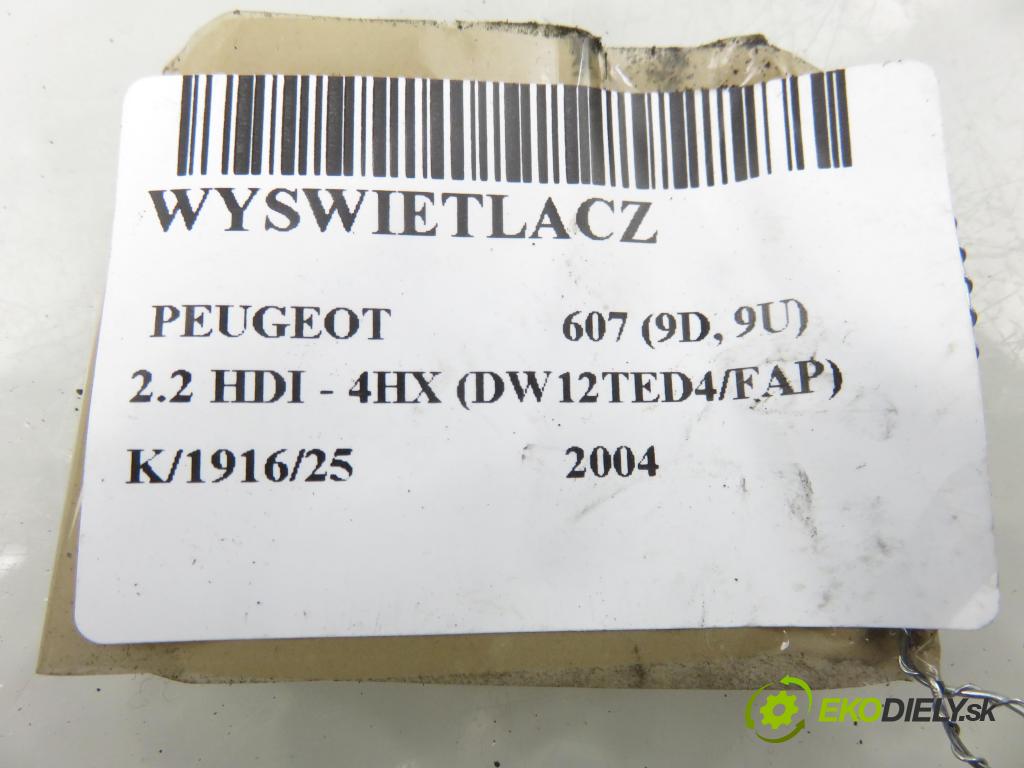 PEUGEOT 607 (9D, 9U) SEDAN 2004 98,00 2.2 HDI - 4HX (DW12TED4/FAP) 2179,00 ZOBRAZIT: 9631241080