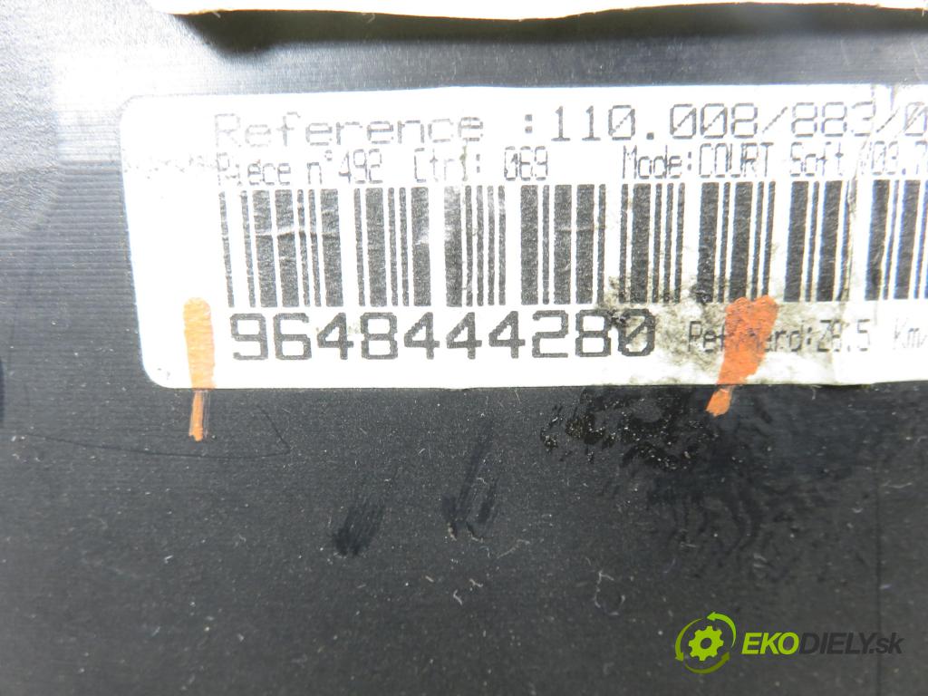 PEUGEOT 607 (9D, 9U) SEDAN 2004 98,00 2.2 HDI - 4HX (DW12TED4/FAP) 2179,00 Prístrojovka elektrický 9648444280