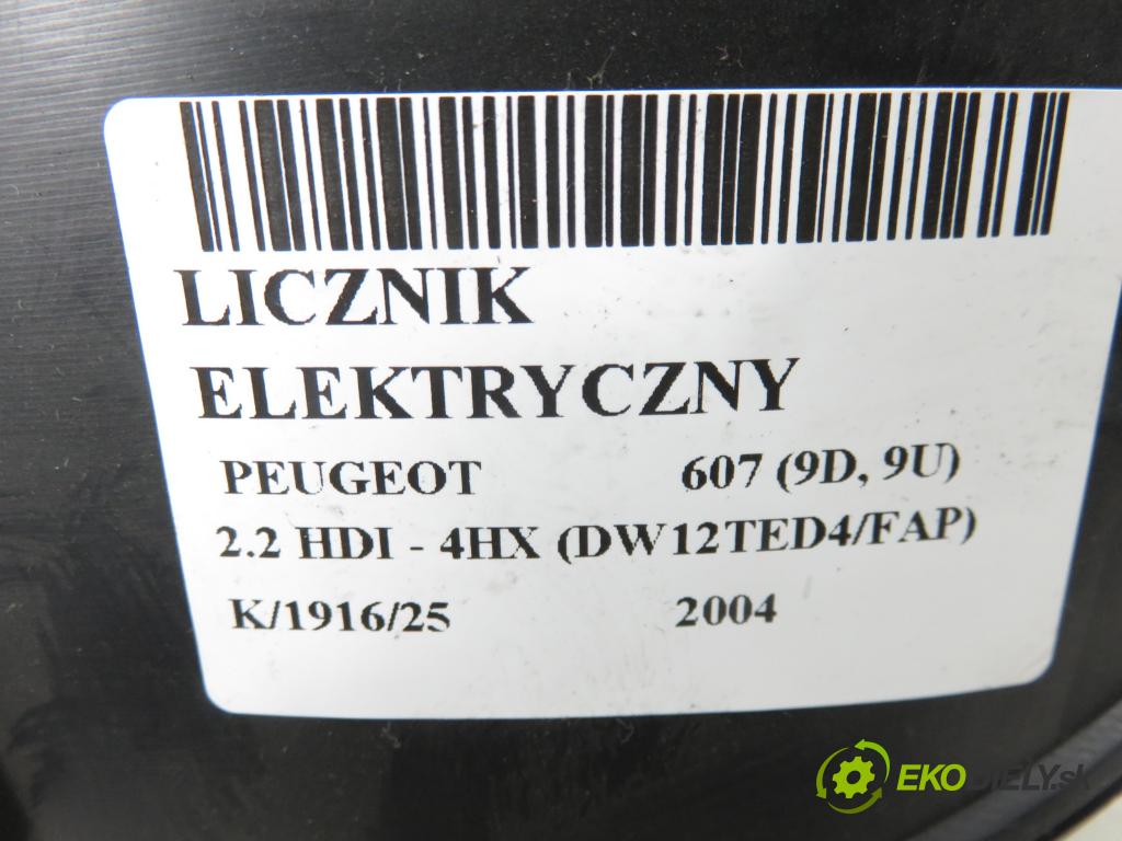 PEUGEOT 607 (9D, 9U) SEDAN 2004 98,00 2.2 HDI - 4HX (DW12TED4/FAP) 2179,00 Prístrojovka elektrický 9648444280
