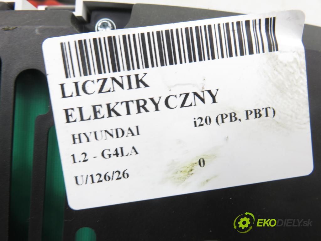 HYUNDAI i20 (PB, PBT) HB 2009 57,00 1.2 - G4LA 1248,00 Prístrojovka elektrický 940031J290