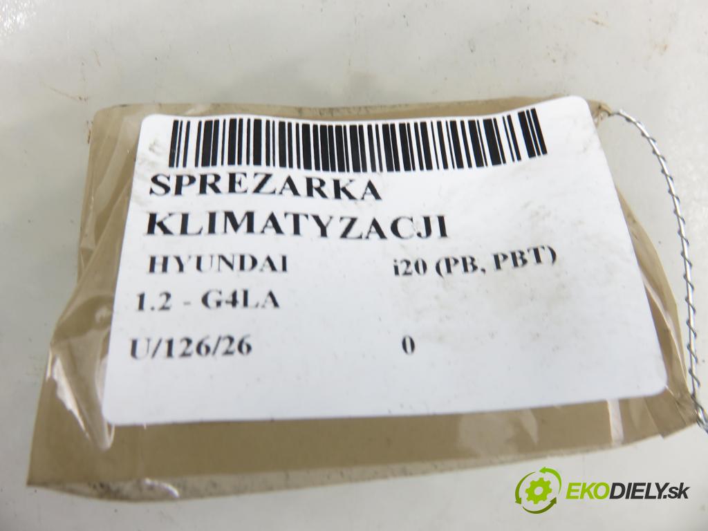 HYUNDAI i20 (PB, PBT) HB 2009 57,00 1.2 - G4LA 1248,00 KOMPRESOR: klimatizácie  (Kompresor klimatizácie)