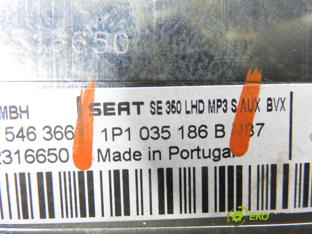 SEAT LEON (1P1) HB 2008 75,00 1.6 - BSE 1595,00 RADIO CD 1P1035186B