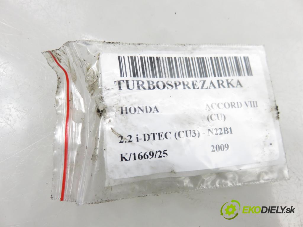HONDA ACCORD VIII (CU) SEDAN 2009 110,00 2.2 i-DTEC (CU3) - N22B1 2199,00 Turbodúchadlo 18900RL0G011M2 ; 7822170001 (Turbodúchadlo (kompletné))