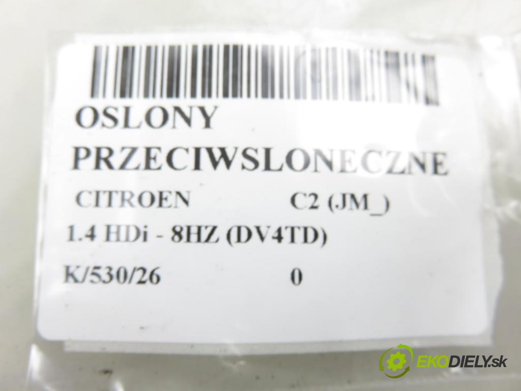 CITROEN C2 (JM_) HB 2006 50,00 1.4 HDi 68 8V - 8HZ 1398,00 kryty protislnečné