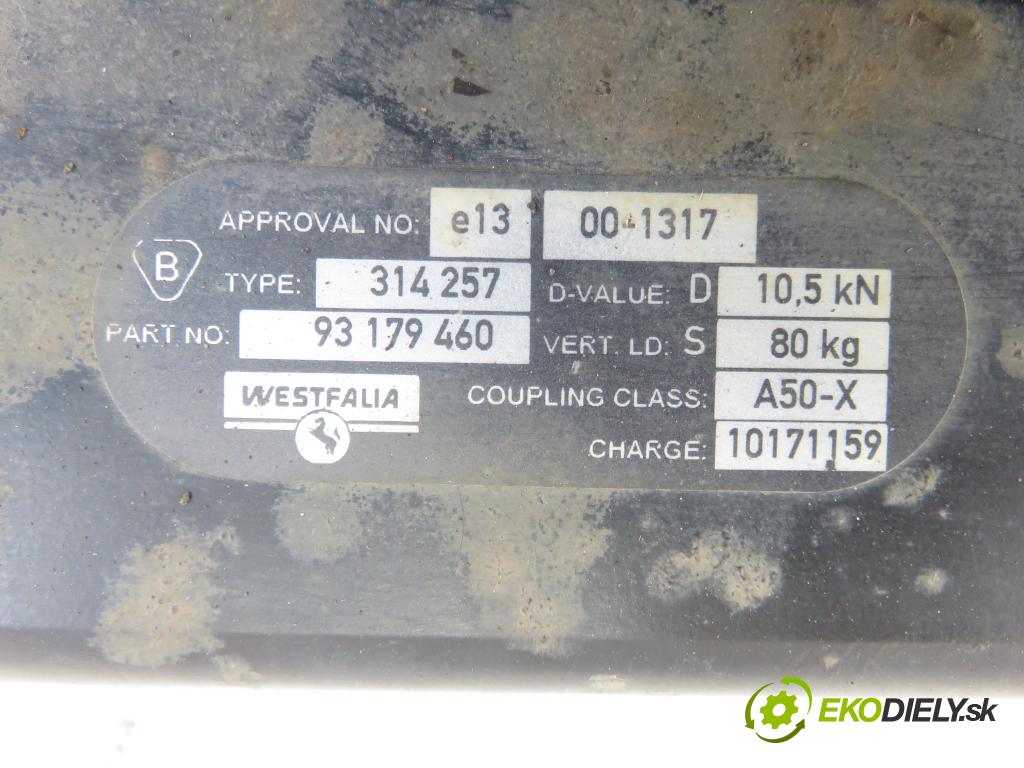 OPEL VECTRA C GTS (Z02) LIFTBACK 2005 114,00 2.2 direct 155 - Z 22 YH 2198,00 Hák 314257 ; 93179460