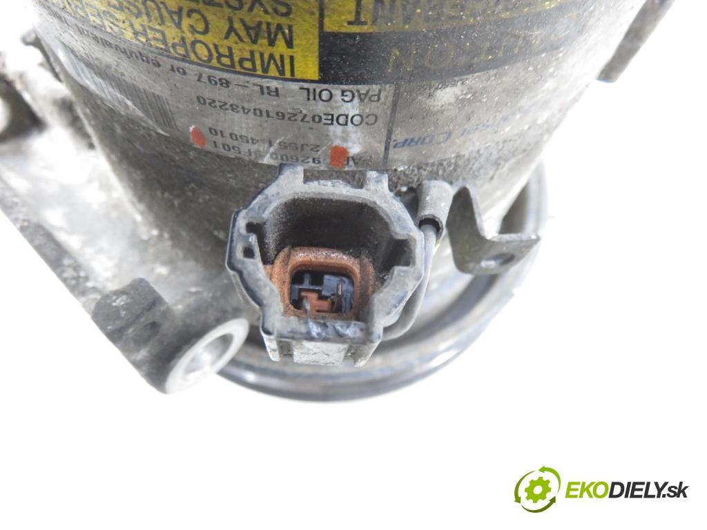 NISSAN ALMERA II Hatchback (N16) HB 2001 85,00 1.8 - QG18DE 1769,00 KOMPRESOR: klimatizace 926009F501 (Kompresor klimatizace)