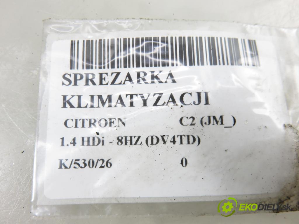 CITROEN C2 (JM_) HB 2006 50,00 1.4 HDi 68 8V - 8HZ 1398,00 KOMPRESOR: klimatizácie 9655191680 (Kompresor klimatizácie)