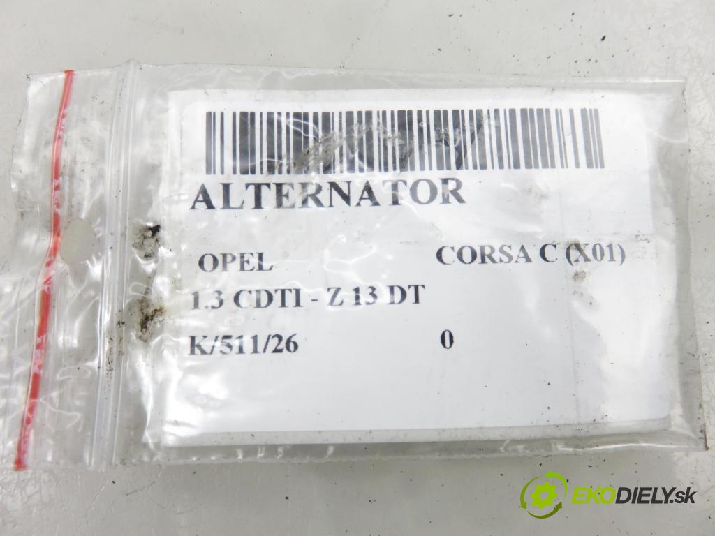 OPEL CORSA C (X01) HB 2004 51,00 1.3 CDTI - Z 13 DT 1248,00 Alternátor 46823546 (Alternátor)