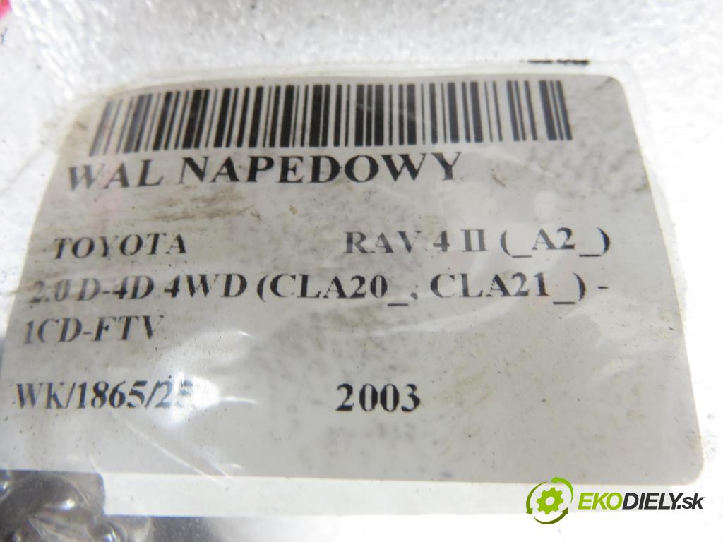 TOYOTA RAV 4 II (_A2_) SUV 2003 85,00 2.0 D-4D 4WD 116 - 1CD-FTV 1995,00 hriadeľ JAZDA: