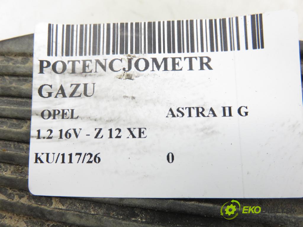 OPEL ASTRA G sedan (T98) SEDAN 2003 55,00 1.2 16V - Z 12 XE 1199,00 Potenciometer plynu 9157998BK ; 6PV00811200 (Potenciometer plynového pedálu)