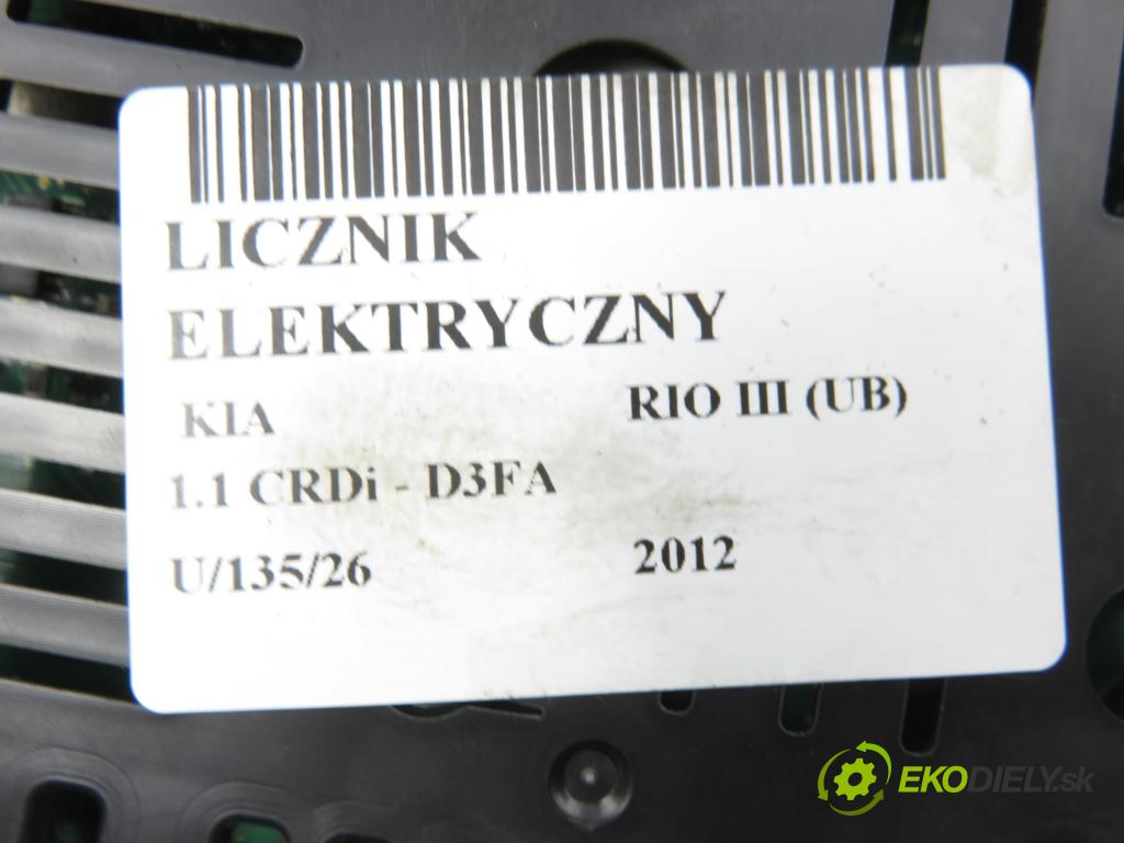 KIA RIO III (UB) HB 2012 55,00 1.1 CRDi - D3FA 1120,00 Prístrojovka elektrický 940161W040
