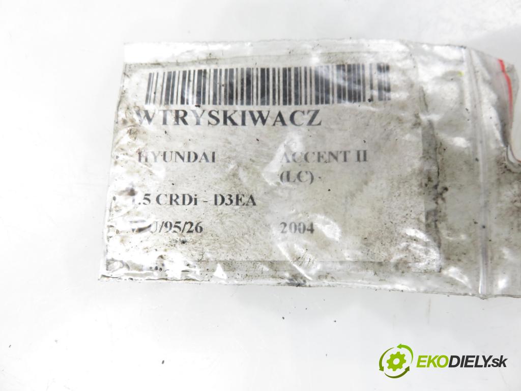 HYUNDAI ACCENT II (LC) LIFTBACK 2004 60,00 1.5 CRDi - D3EA 1493,00 vstřikovač 3380027900 ; 0445110126 (Vstřikovač paliva)