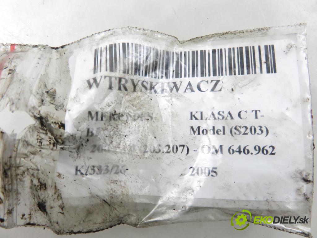 MERCEDES-BENZ KLASA C T-Model (S203) KOMBI 2005 90,00 C 200 CDI (203.207) 122 - OM 646.962 2148,00 vstřikovač 0445110177 ; 6480700287 (Vstřikovač paliva)