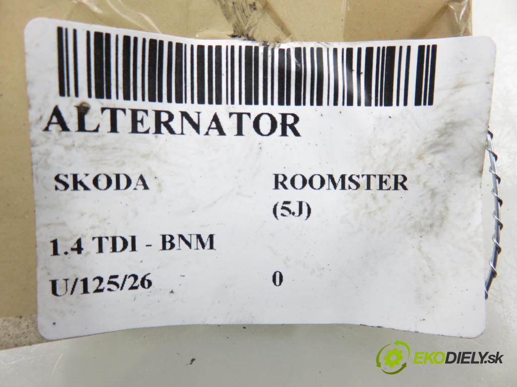 SKODA ROOMSTER (5J) HB 2010 51,00 1.4 TDI - BNM 1422,00 Alternátor 045903023A ; 0124515022 (Alternátor)