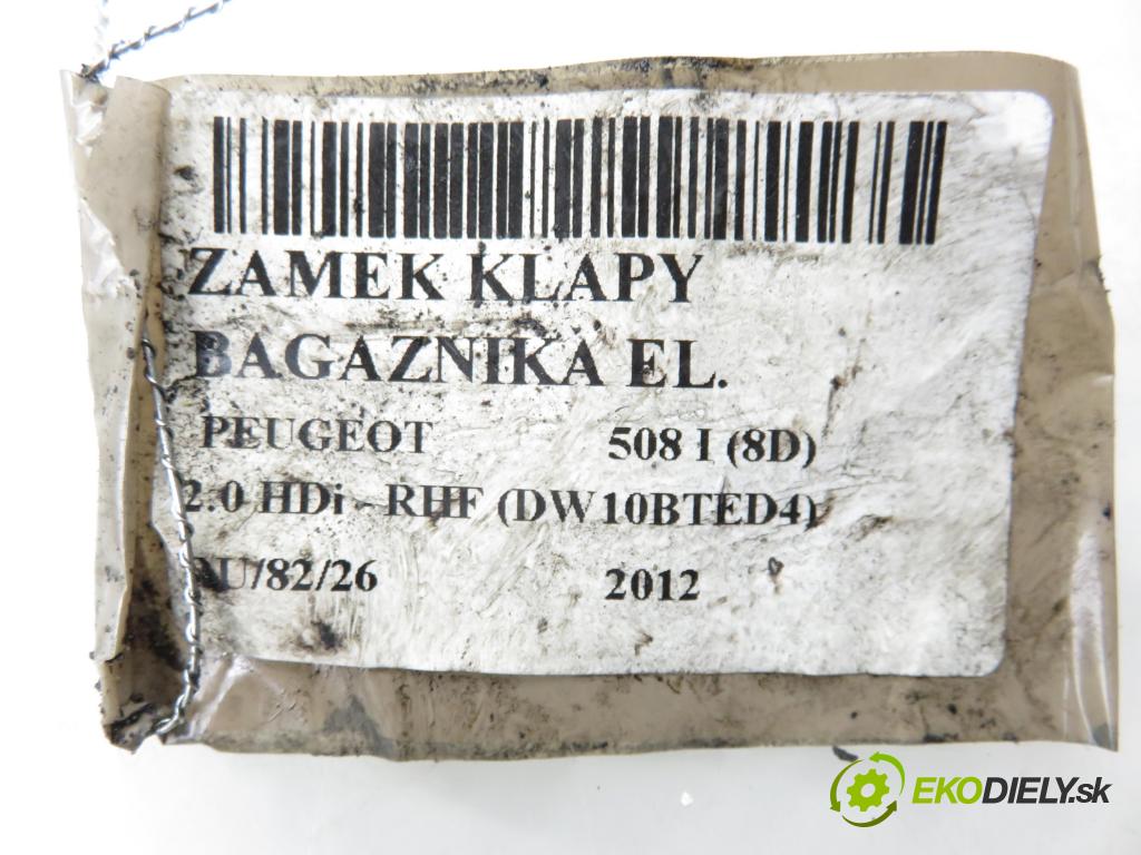 PEUGEOT 508 I (8D_) SEDAN 2012 103,00 2.0 HDi - RHF (DW10BTED4) 1997,00 zámok dverí kufor EL. 9671153580