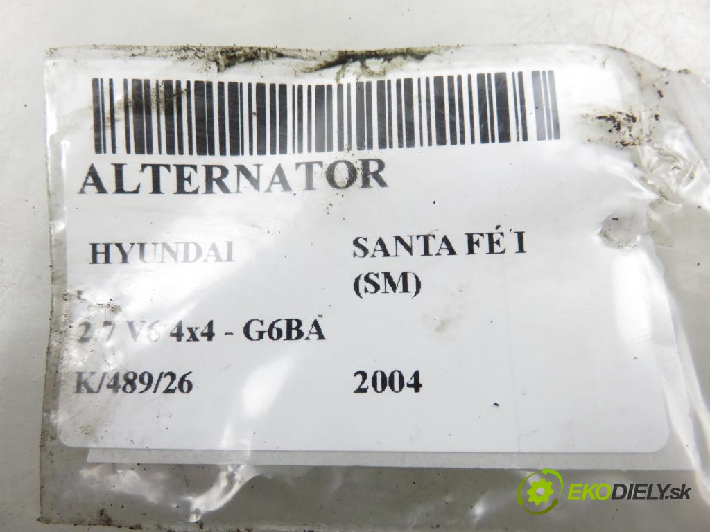 HYUNDAI SANTA FÉ I (SM) SUV 2004 127,00 2.7 V6 4x4 - G6BA 2656,00 Alternátor 3730037405 ; 2655516 (Alternátor)