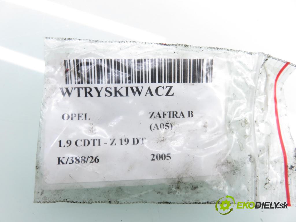 OPEL ZAFIRA B (A05) MINIVAN 2005 88,00 1.9 CDTI 8V 120 - Z 19 DT 1910,00 vstřikovač 0445110165 (Vstřikovač paliva)