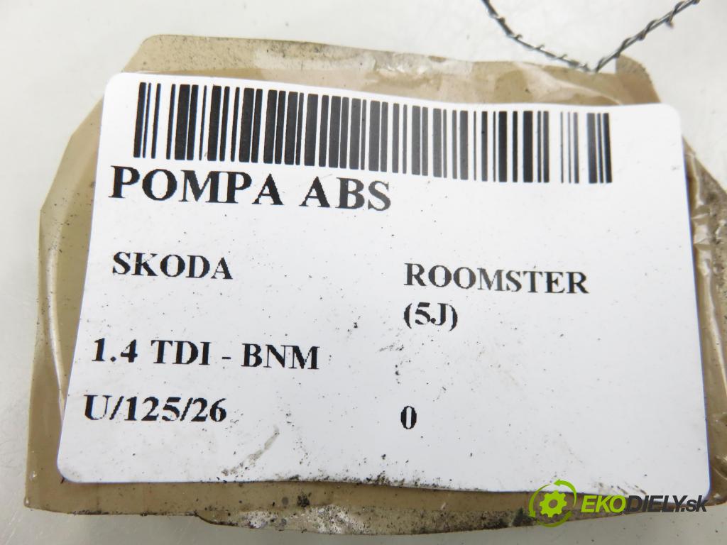 SKODA ROOMSTER (5J) HB 2010 51,00 1.4 TDI - BNM 1422,00 Pumpa ABS 0265800816 (Pumpa ABS)