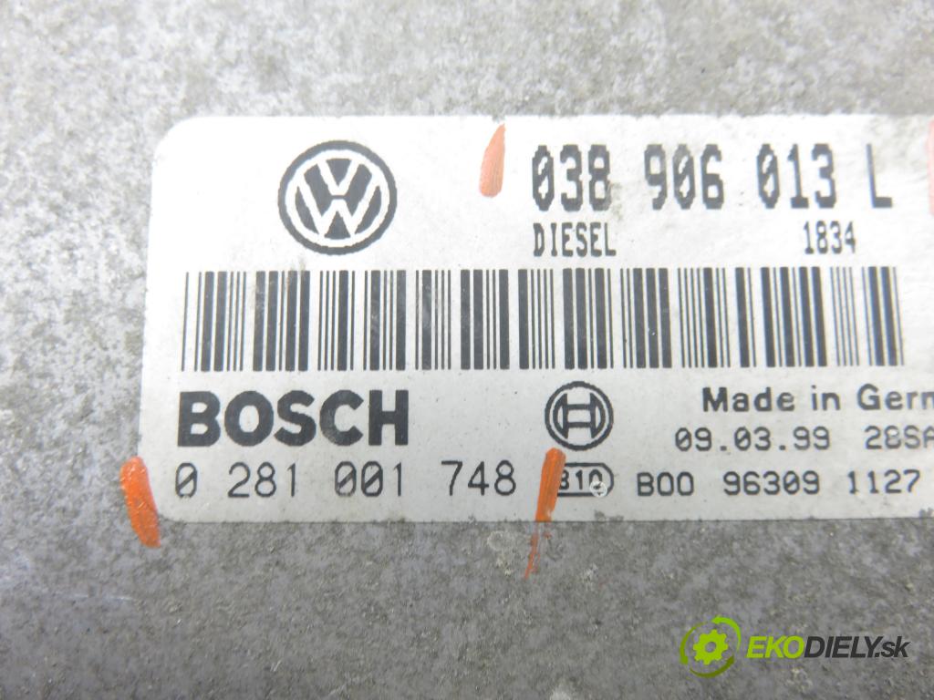 VW LUPO (6X1, 6E1) HB 1999 44,00 1.7 SDI - AKU 1716,00 Riadiaca jednotka Motor 038906013L ; 0281001748