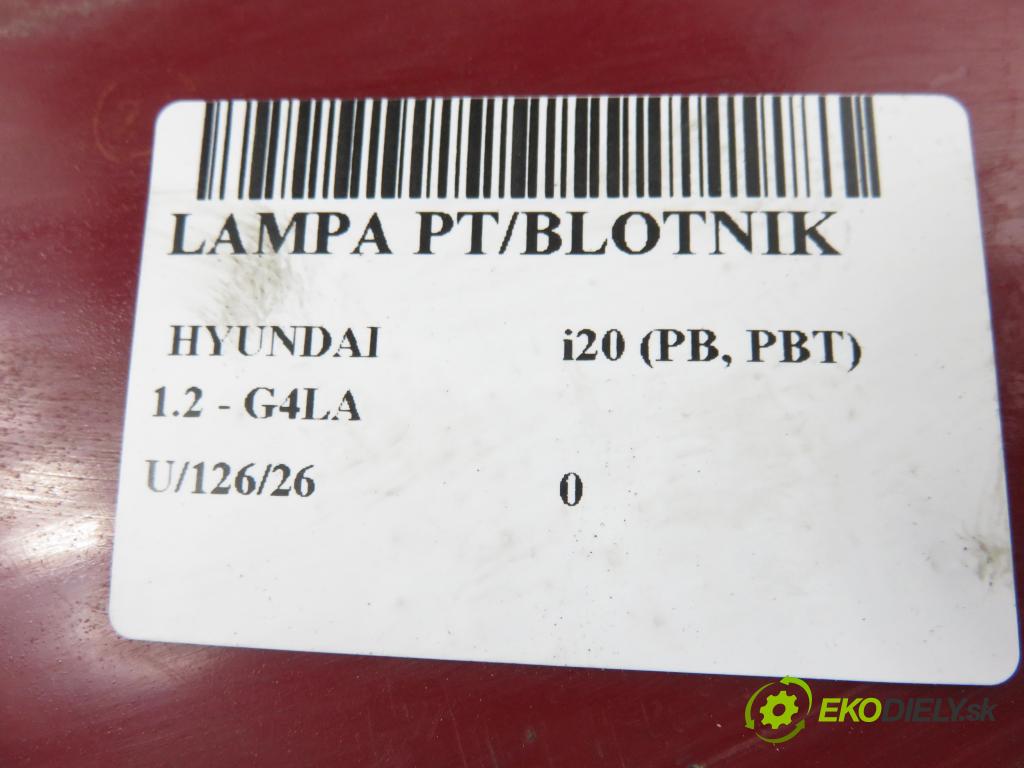 HYUNDAI i20 (PB, PBT) HB 2009 57,00 1.2 - G4LA 1248,00 světlo pravé zadní 924021J000