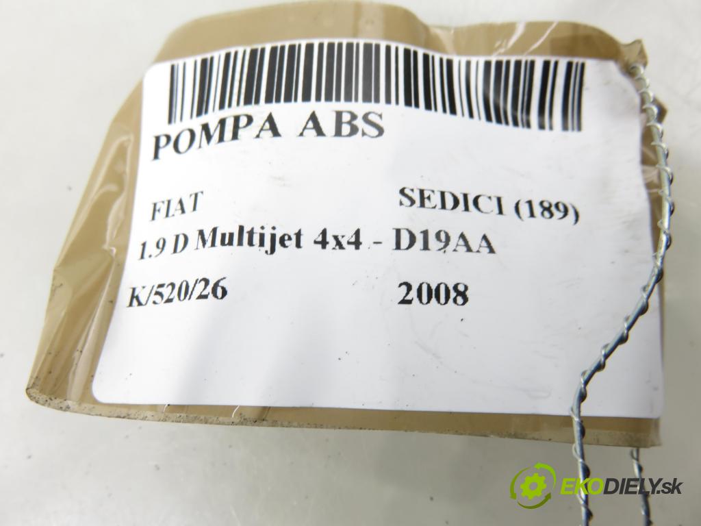 FIAT SEDICI (189_) CROSSOVER 2008 88,00 1.9 D Multijet 120 4x4 - D19AA 1910,00 Pumpa ABS 0265800494 (Pumpa ABS)