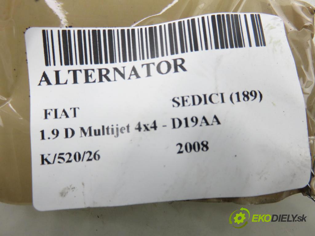 FIAT SEDICI (189_) CROSSOVER 2008 88,00 1.9 D Multijet 120 4x4 - D19AA 1910,00 Alternátor  (Alternátor)