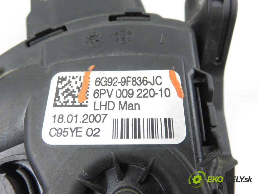FORD S-MAX (WA6) MINIVAN 2007 92,00 1.8 TDCi 125 - QYWA 1753,00 Potenciometer plynu 6G929F836JC ; 6PV00922010 (Potenciometer plynového pedálu)