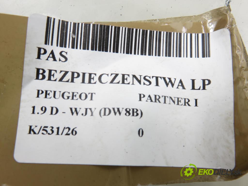 PEUGEOT PARTNER Skrzynia (5_, G_) FURGON 2005 51,00 1.9 D - WJY (DW8B) 1868,00 Držiak bezpečnostný LP 550622400A
