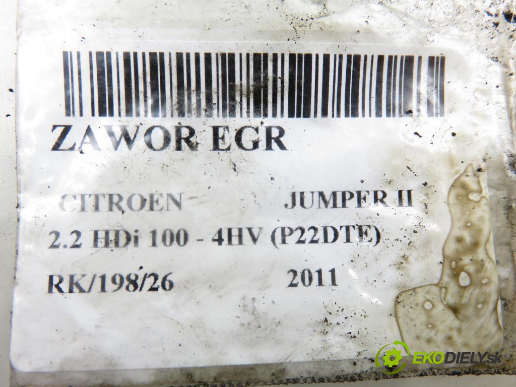 CITROEN JUMPER Skrzynia FURGON 2011 74,00 2.2 HDi 100 - 4HV (P22DTE) 2198,00 VENTIL EGR 500024