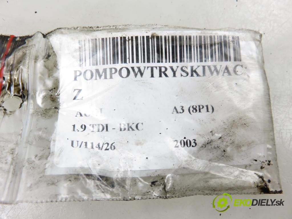 AUDI A3 (8P1) HB 2003 77,00 1.9 TDI PD 105 - BKC 1896,00 Vstrekovač 038130073AG ; 0414720215 (Vstrekovač paliva)